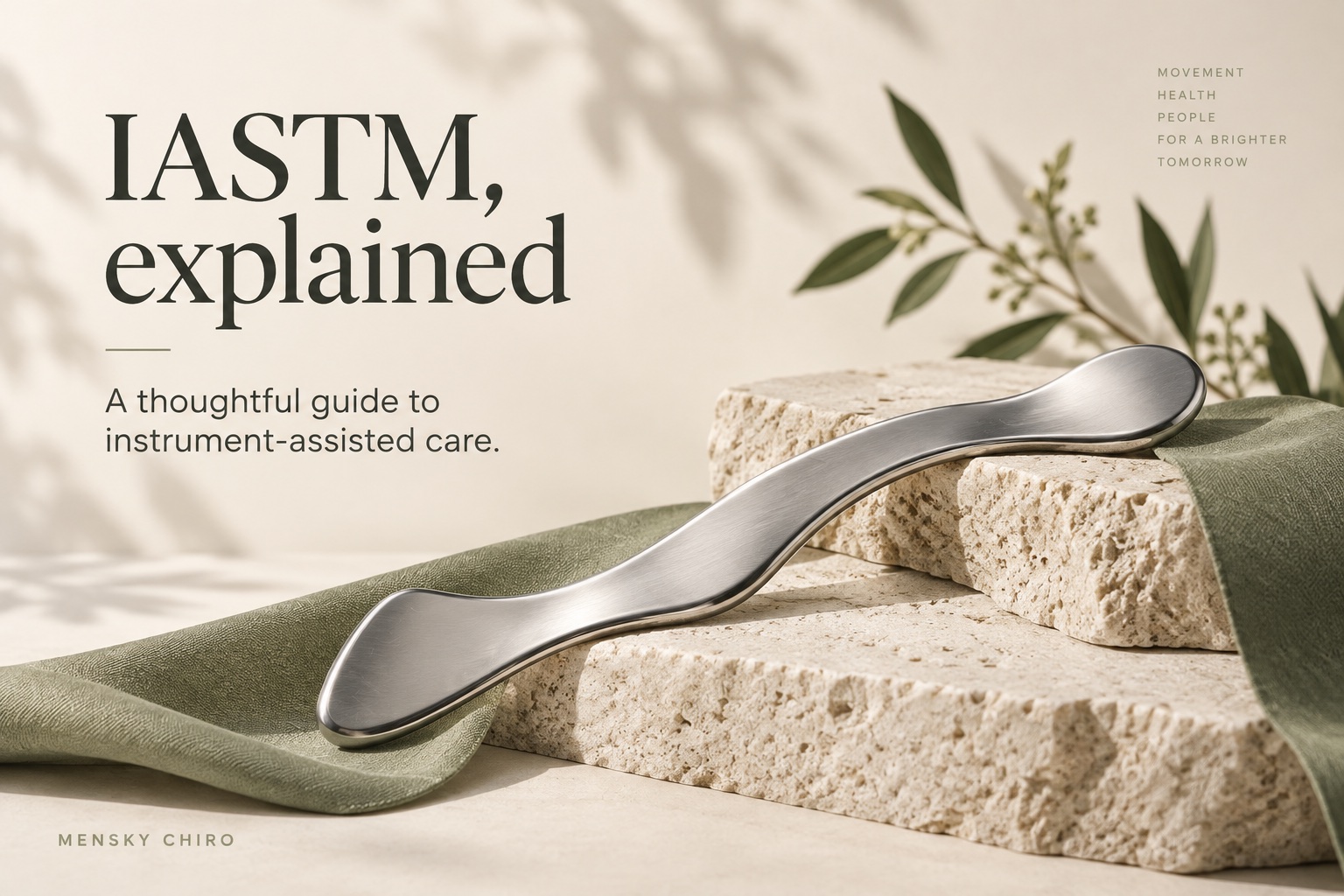 What Is IASTM? A Patient’s Guide to Instrument-Assisted Soft Tissue Therapy — generated editorial illustration