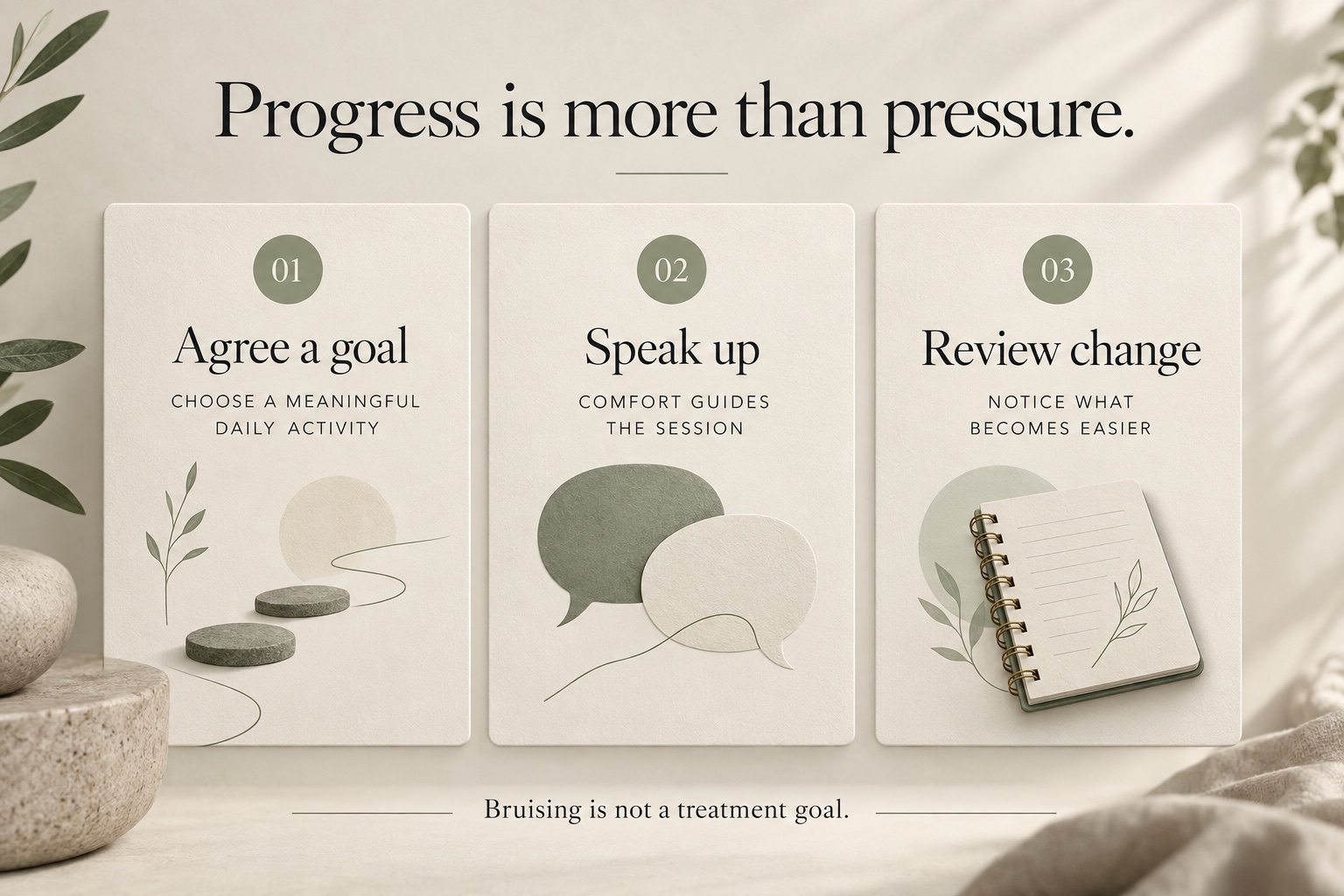 IASTM progress: agree a goal, speak up and review change
