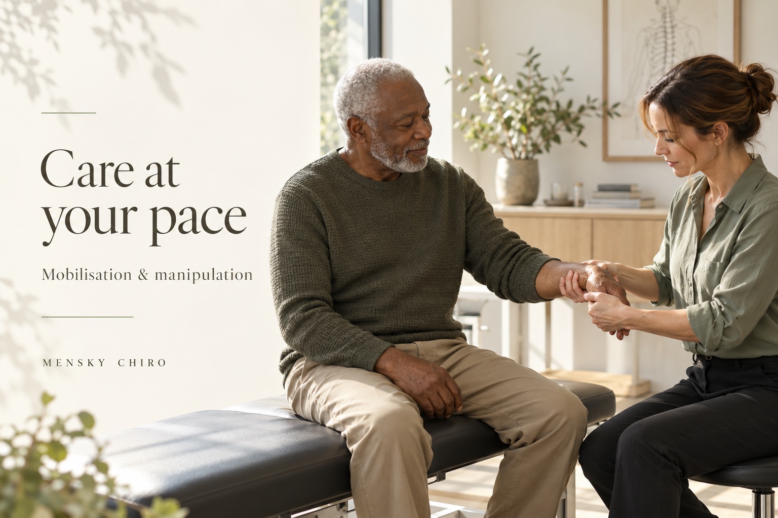 Mobilisation vs Manipulation: Choosing a Chiropractic Approach That Suits You — generated editorial scene