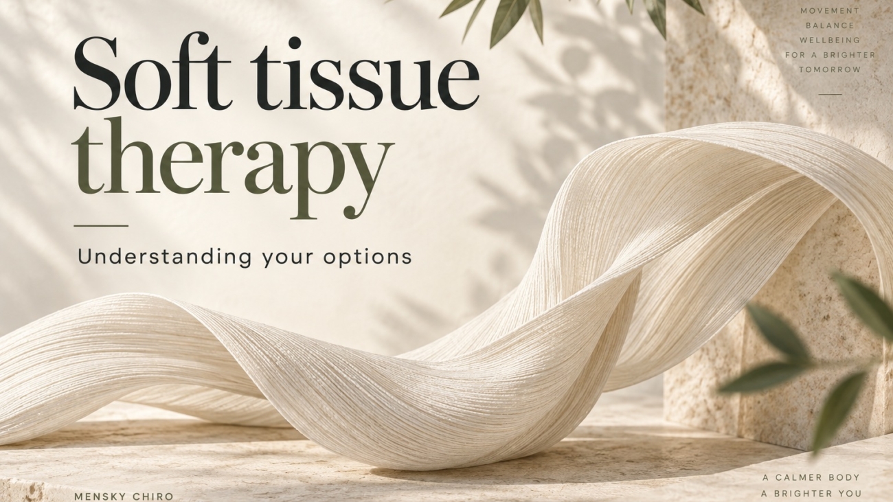 Soft tissue therapy: understanding your options, with an ivory fibre illustration