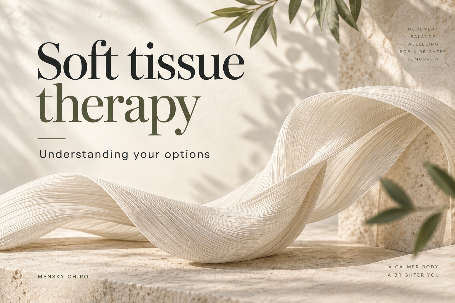 Soft Tissue Therapy or Massage? Choosing Care for Muscle Tension — generated editorial illustration